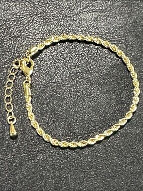 Gold Plate Twisted Rope Bracelet